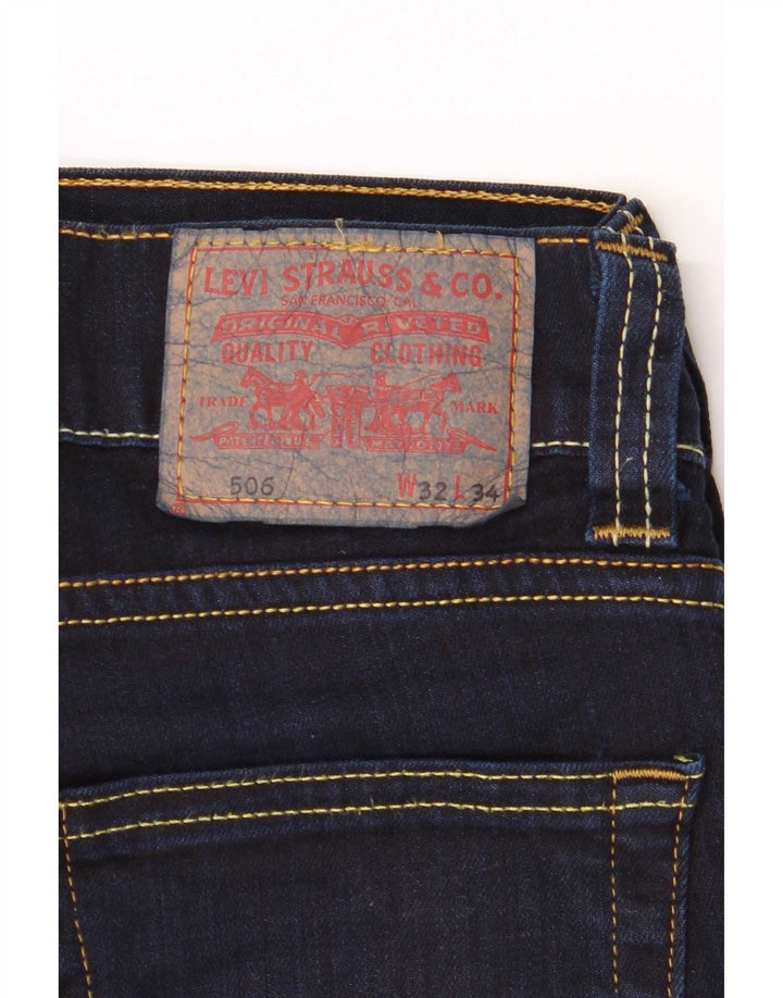 Levi's Mens 506 Standard Fit Straight Jeans W32 L28 Navy Blue