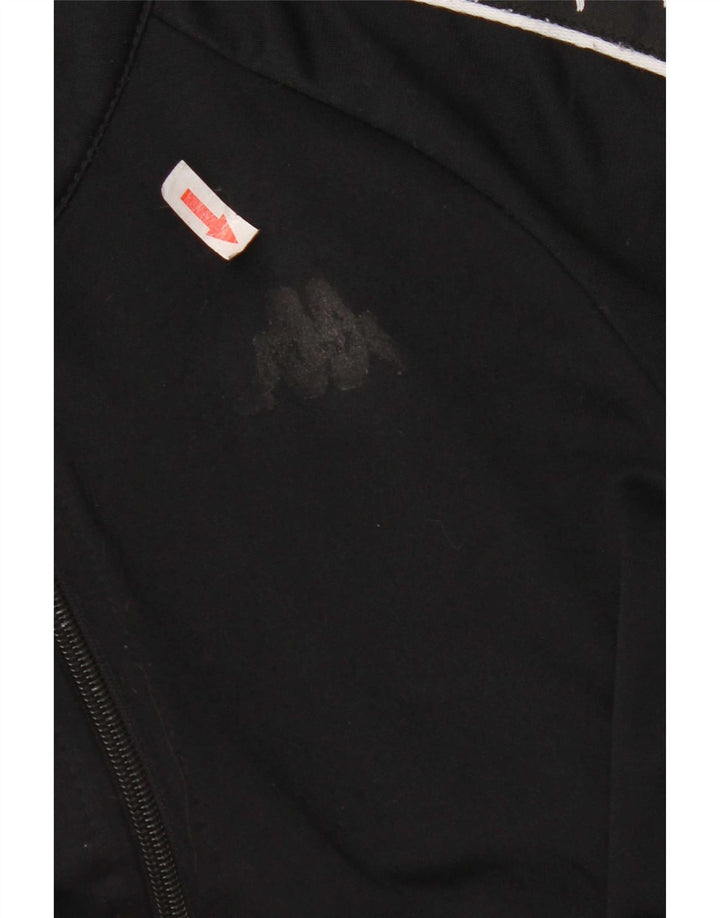 Kappa Mens Graphic Tracksuit Top Jacket Small Black Polyester