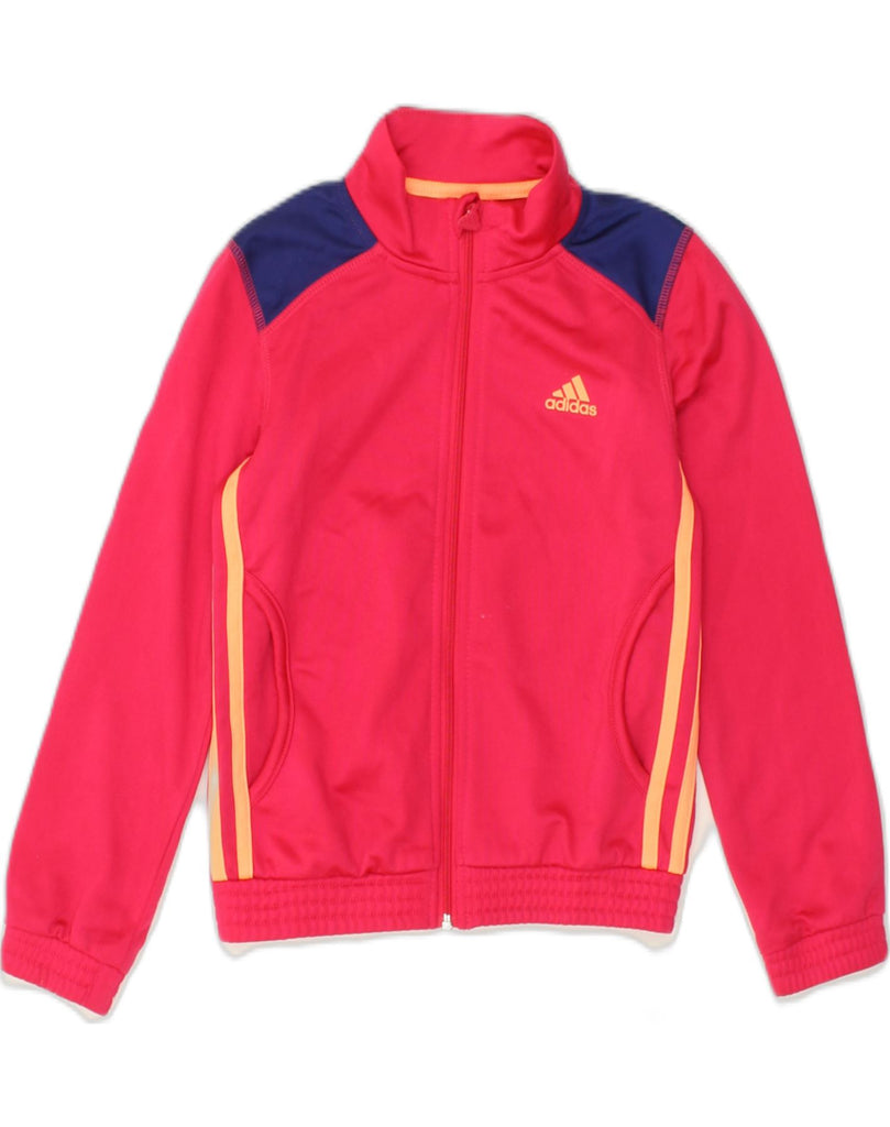 ADIDAS Girls Tracksuit Top Jacket 7-8 Years Large  Pink Polyester | Vintage Adidas | Thrift | Second-Hand Adidas | Used Clothing | Messina Hembry 