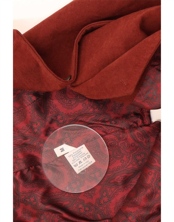 Vintage Womens Waistcoat UK 12 Medium Burgundy Polyester