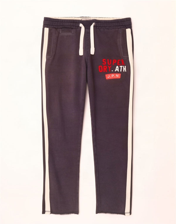Superdry Mens Graphic Tracksuit Trousers XL Grey Cotton