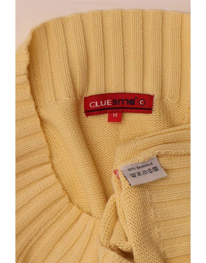 Vintage Womens Off Shoulder Sweater UK 12 Medium Yellow Cotton
