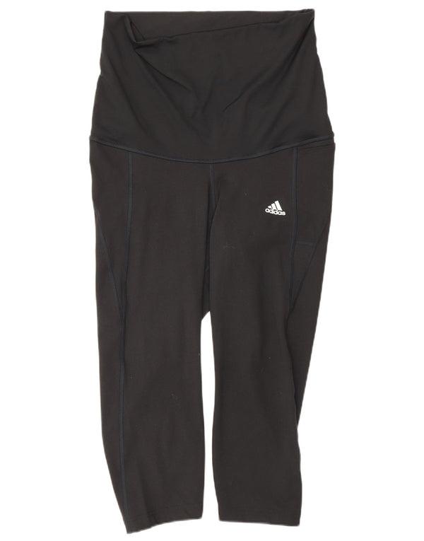 Adidas Womens Maternity Capri Leggings UK 12/14 Medium Black Polyester