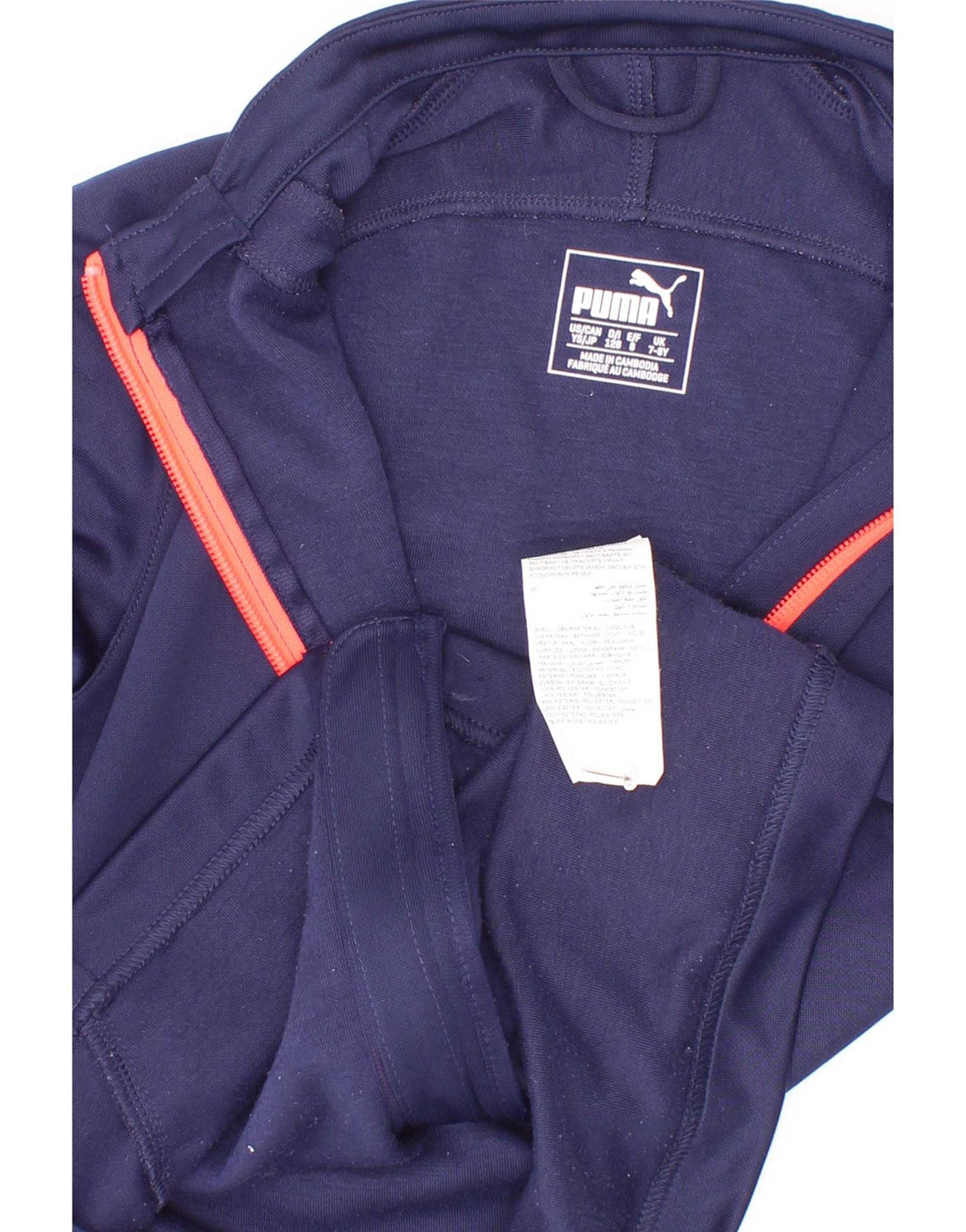 Puma Girls Tracksuit Top Jacket 7-8 Years Navy Blue Polyester