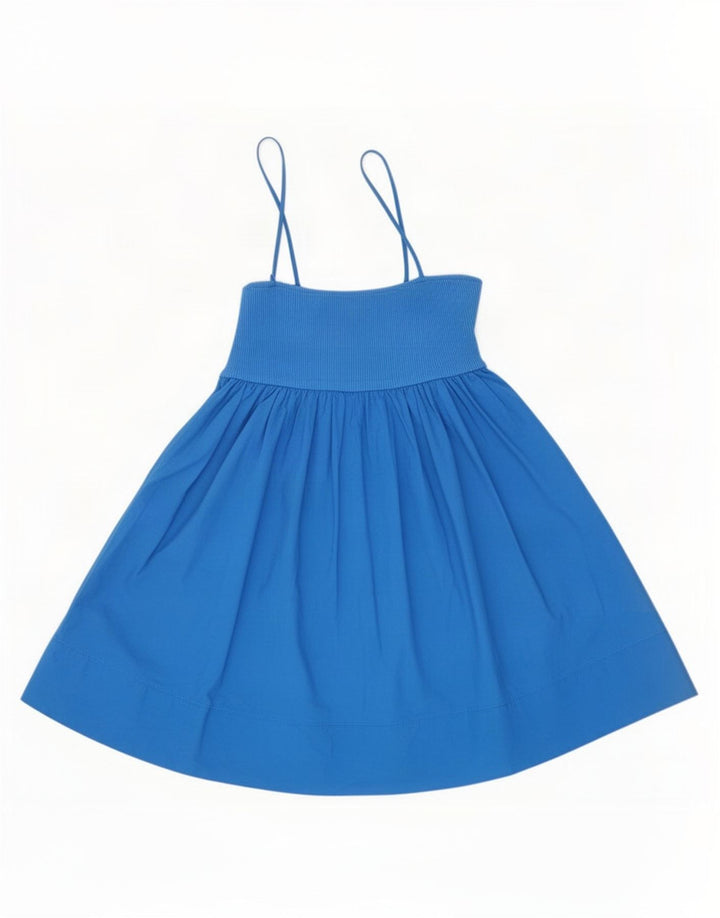 Zara Womens Sundress UK 14 Large Blue Cotton