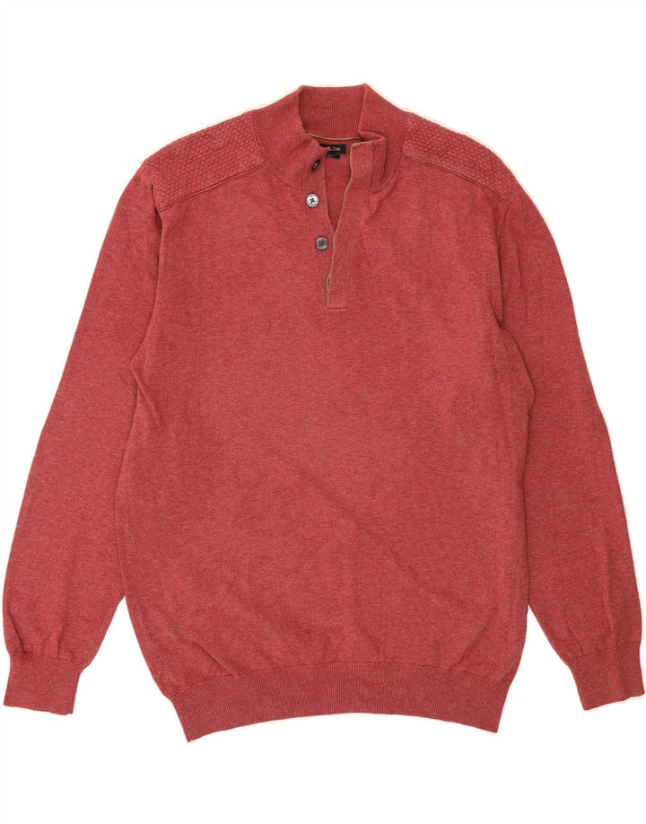 MASSIMO DUTTI Mens Button Neck Jumper Sweater XL Red Cotton Vintage Massimo Dutti and Second-Hand Massimo Dutti from Messina Hembry 
