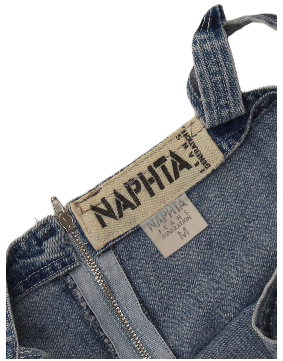 Vintage Womens Sleeveless Mini Denim Dress UK 12 Medium Blue Cotton