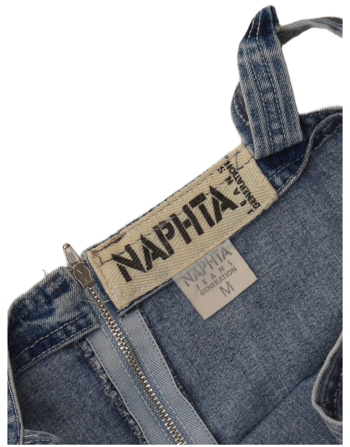 Vintage Womens Sleeveless Mini Denim Dress UK 12 Medium Blue Cotton