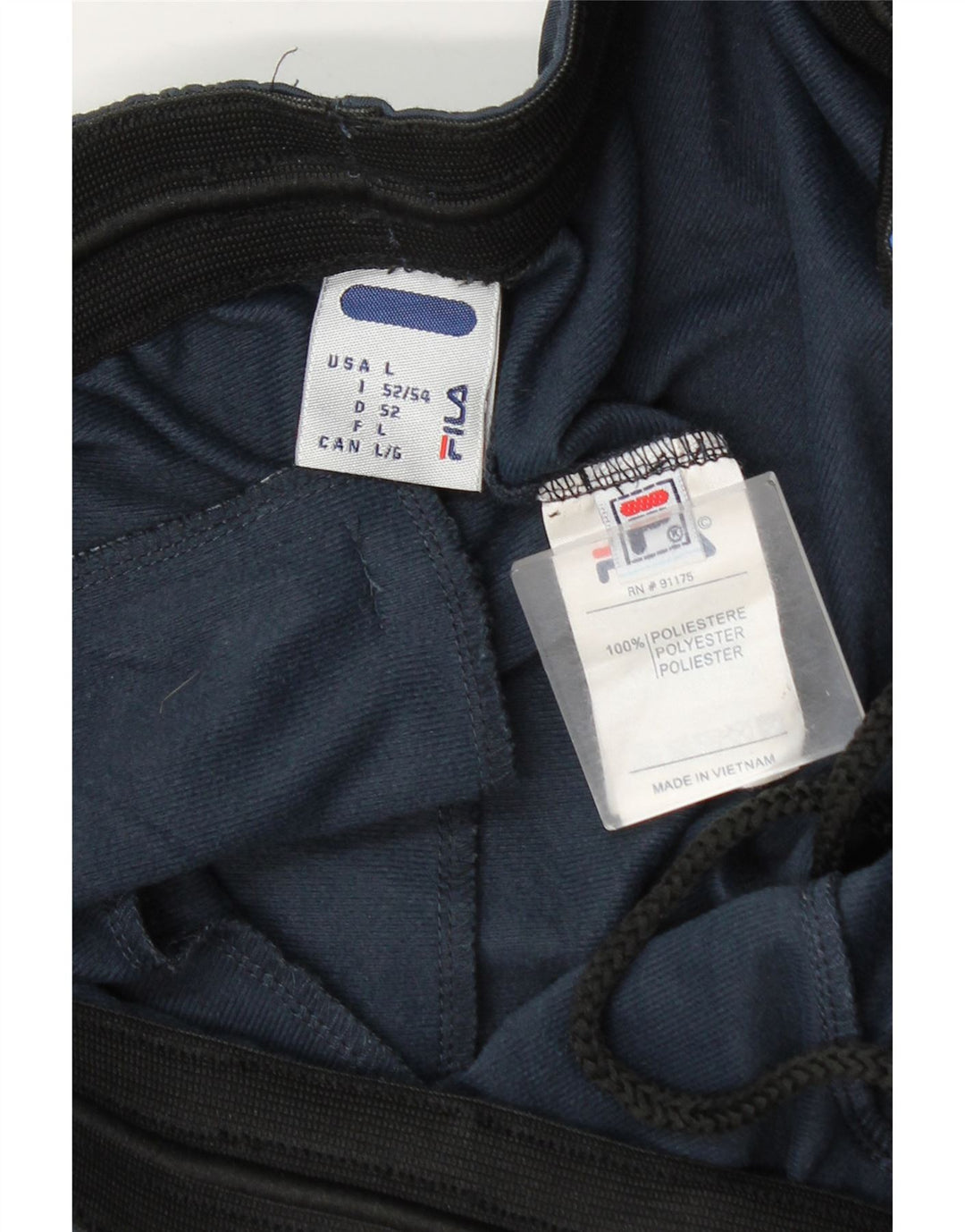 Fila Mens Tracksuit Trousers IT 52/54 Large Navy Blue Colourblock