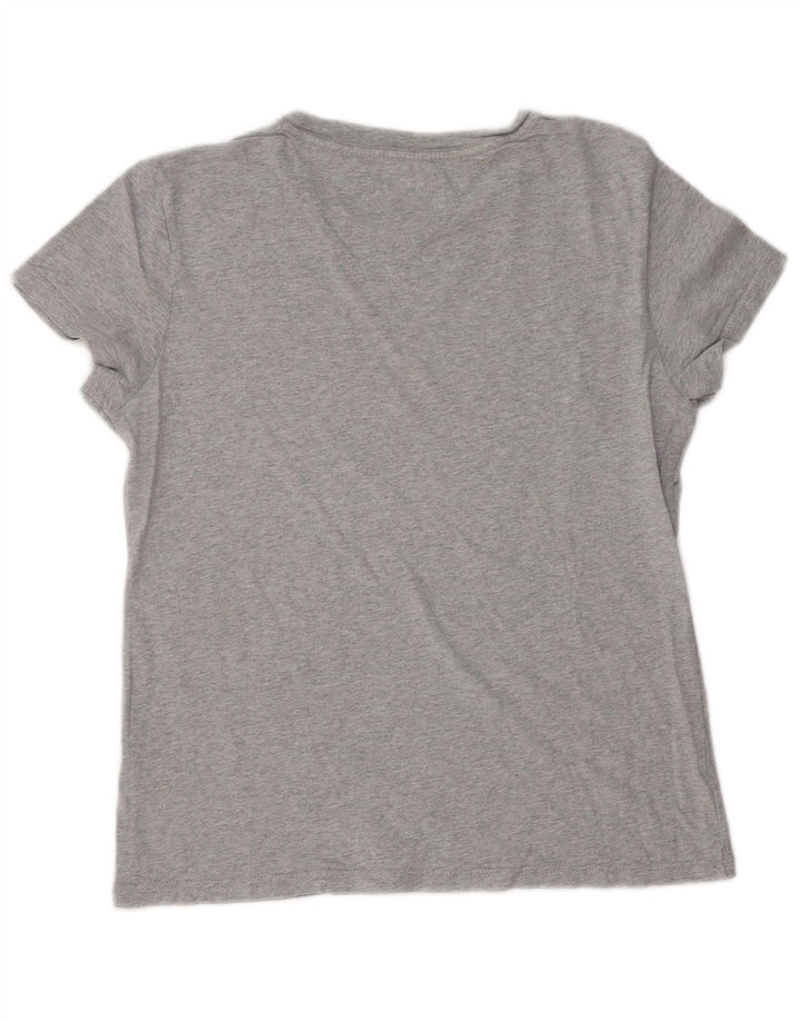 Tommy Hilfiger Womens Graphic T-Shirt Top UK 14 Medium Grey