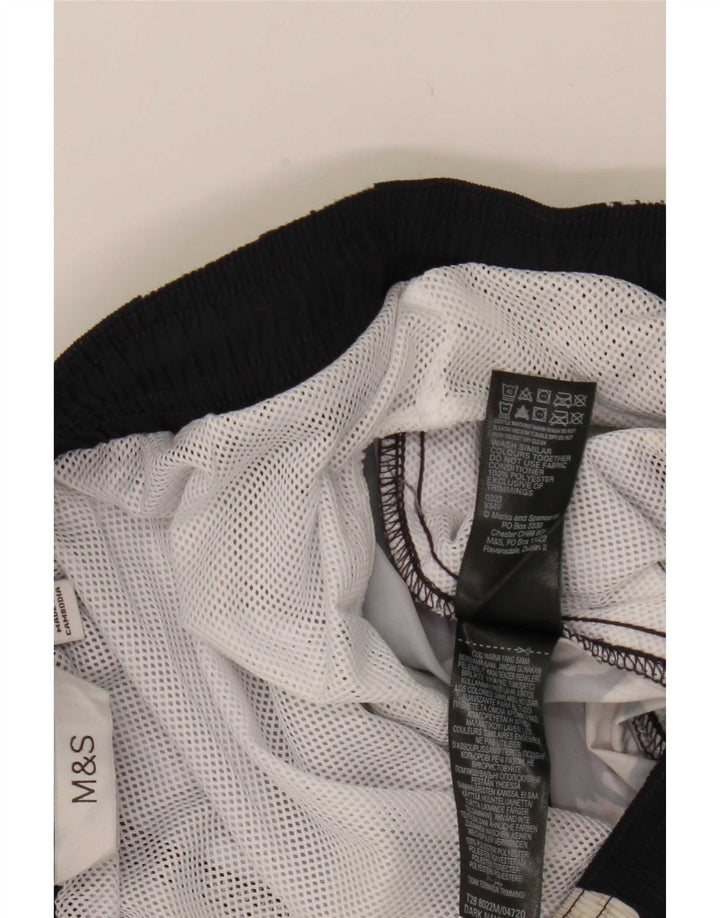 Marks & Spencer Mens Swimming Shorts Medium Black Floral Polyester