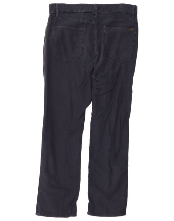 Marks & Spencer Mens Regular Fit Casual Trousers W32 L29 Navy Blue Cotton