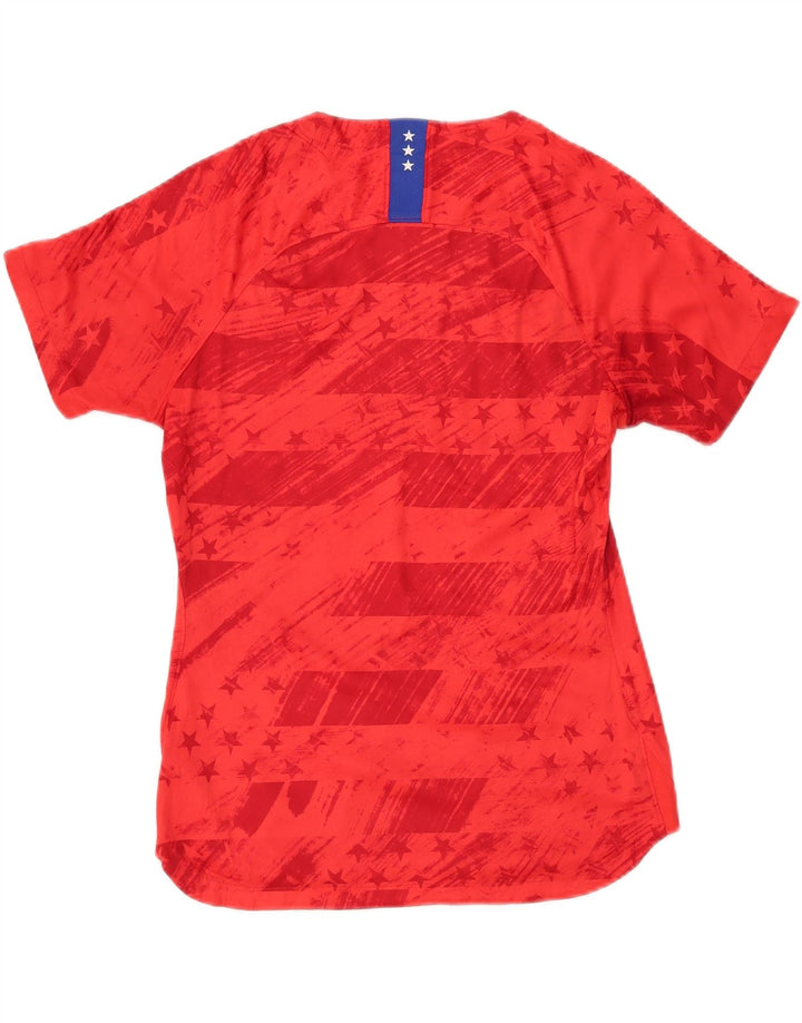 Nike Womens USA Graphic T-Shirt Top UK 14 Medium Red Geometric Polyester