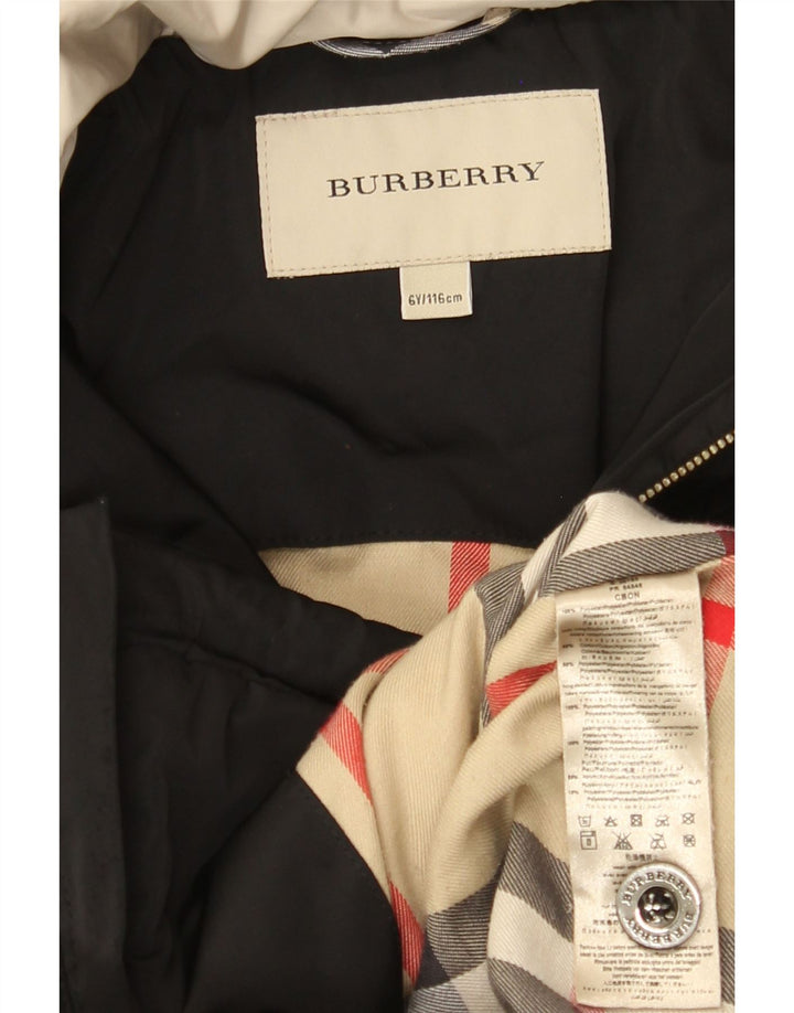 Burberry Girls Hooded Padded Coat 5-6 Years Black Polyester