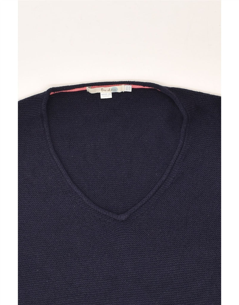 BODEN Womens 3/4 Sleeve V-Neck Jumper Sweater UK 14 Large  Navy Blue Wool | Vintage Boden | Thrift | Second-Hand Boden | Used Clothing | Messina Hembry 