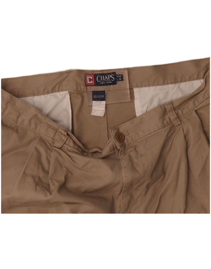 CHAPS Mens Straight Chino Trousers W40 L32 Beige Cotton Classic