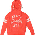 SUPERDRY Womens Graphic Hoodie Jumper UK 6 XS Red Cotton | Vintage Superdry | Thrift | Second-Hand Superdry | Used Clothing | Messina Hembry 