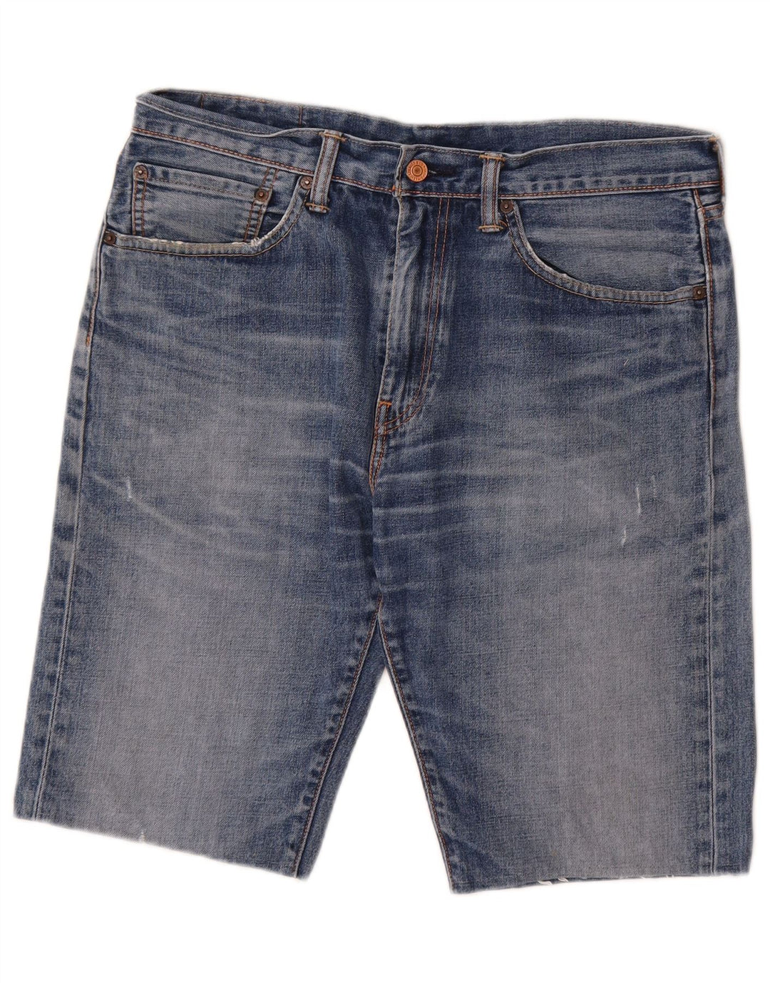 Levi's Mens Distressed Denim Shorts W34 Large Blue Cotton