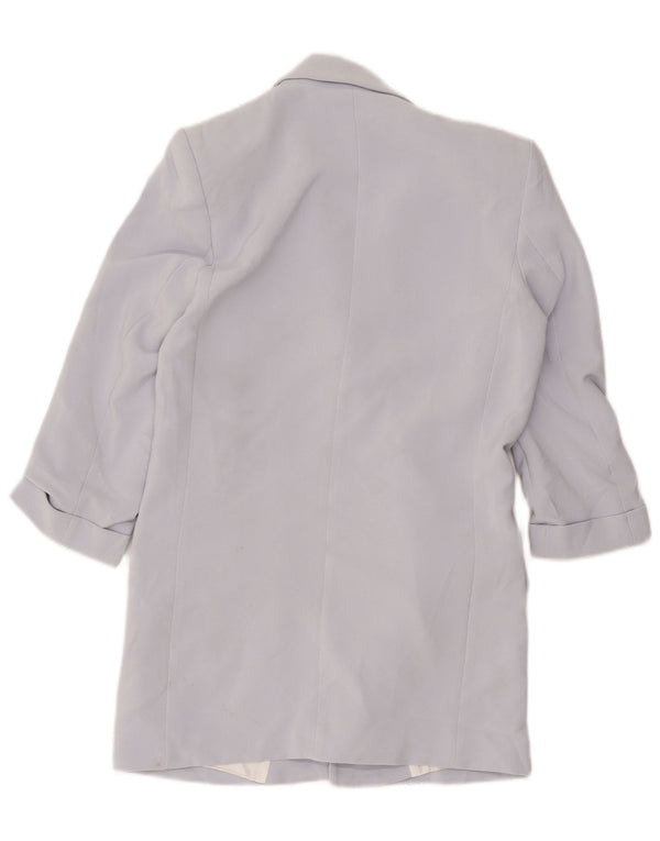 Zara Womens Open Loose Fit Blazer Jacket UK 6 XS Purple Polyester