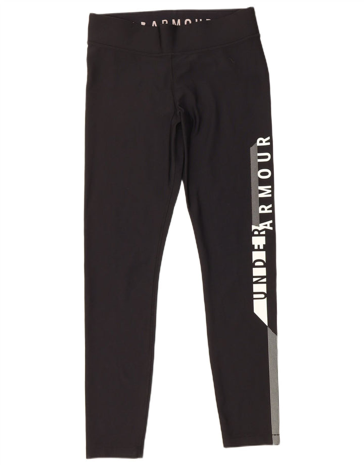 Under Armour Womens Graphic Leggings UK 14 Large Black Colourblock
