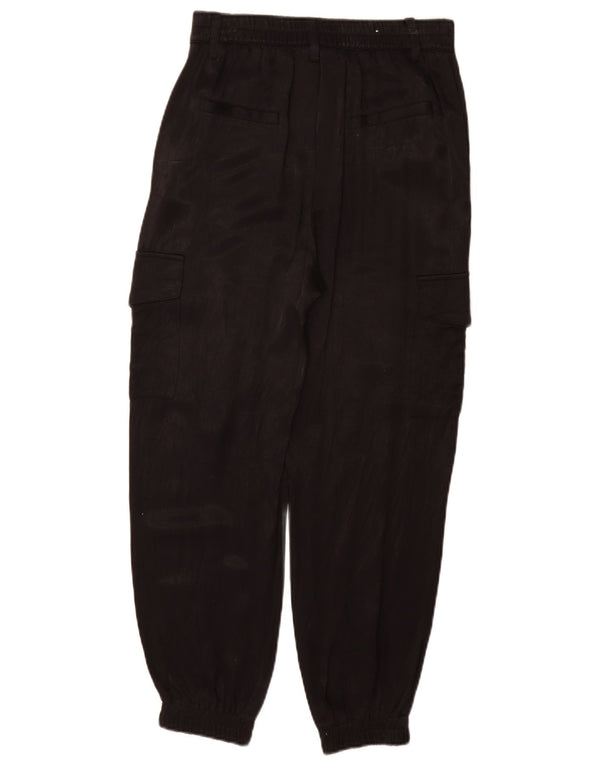 Zara Womens Joggers Cargo Trousers Small W26 L28 Black