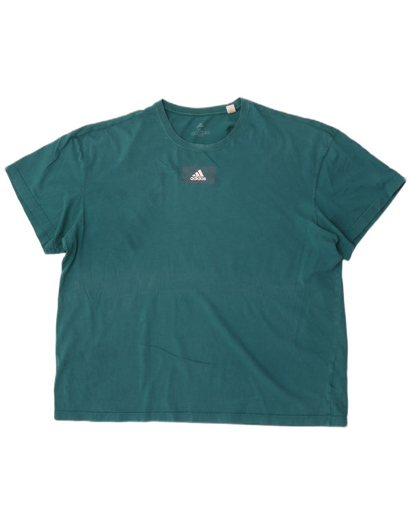 Adidas Mens T-Shirt Top XL Green Cotton