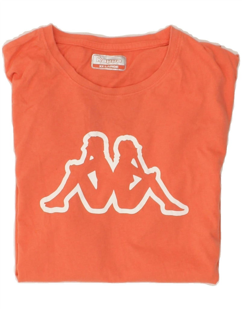 KAPPA Womens Graphic T-Shirt Top UK 20 2XL Orange Cotton | Vintage Kappa | Thrift | Second-Hand Kappa | Used Clothing | Messina Hembry 