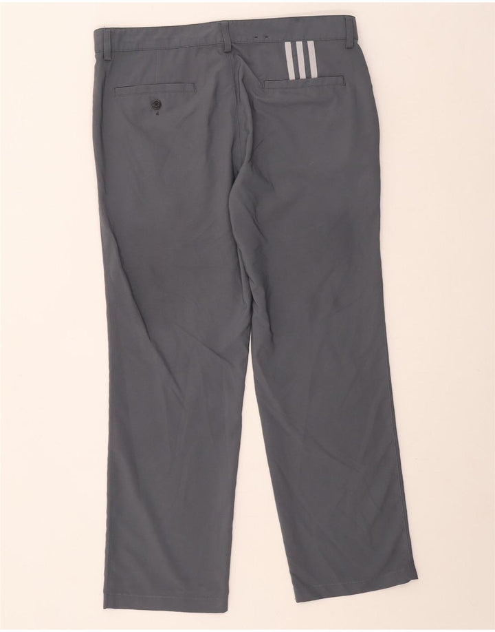 Adidas Mens Climalite Straight Chino Trousers W34 L30 Grey Polyester