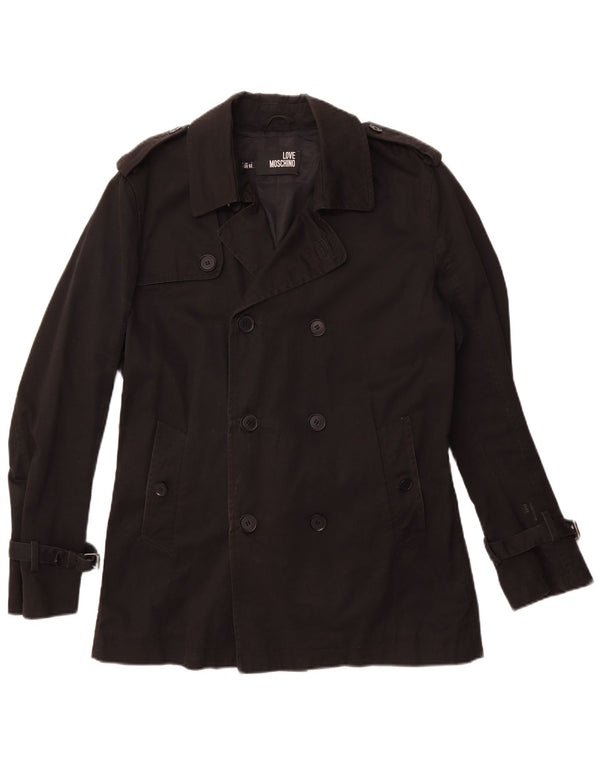 Moschino Mens Pea Coat UK 42 XL Black Cotton