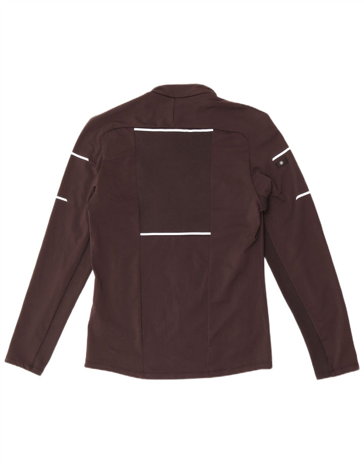 DECATHLON Mens Tracksuit Top Jacket Medium Brown Colourblock Polyester