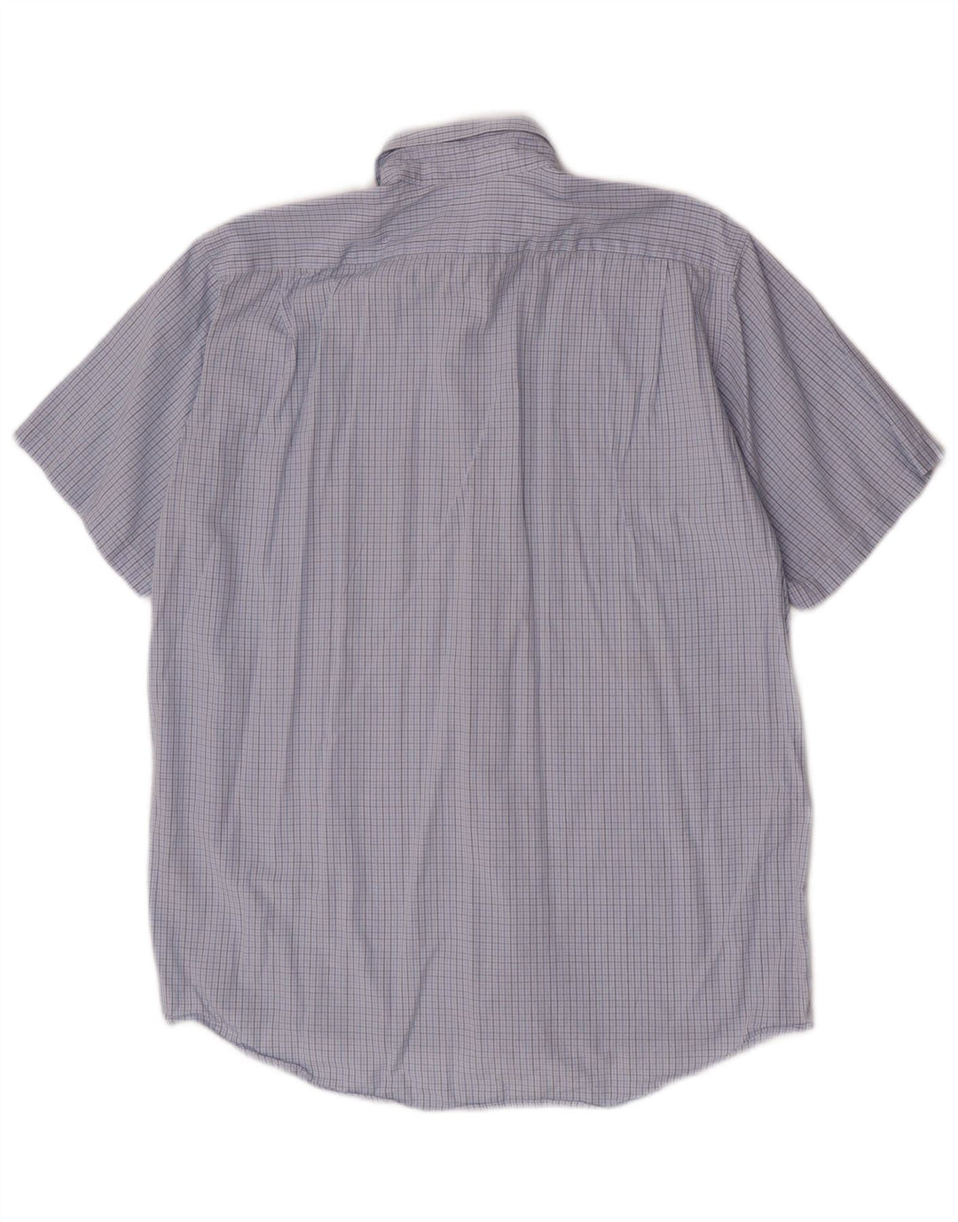 Lacoste Mens Short Sleeve Shirt Size 39 Medium Blue Gingham Cotton