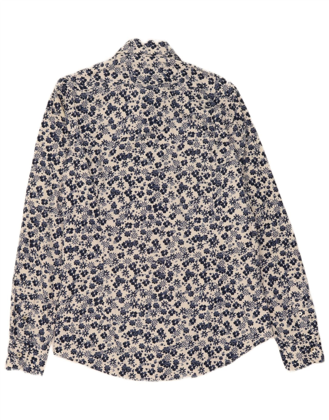 MASSIMO DUTTI Mens Shirt Small Blue Floral Cotton