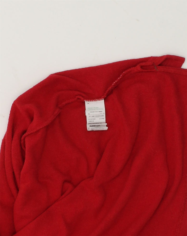 BENETTON Boys Disney Graphic Top Long Sleeve 10-11 Years XL Red Cotton | Vintage Benetton | Thrift | Second-Hand Benetton | Used Clothing | Messina Hembry 