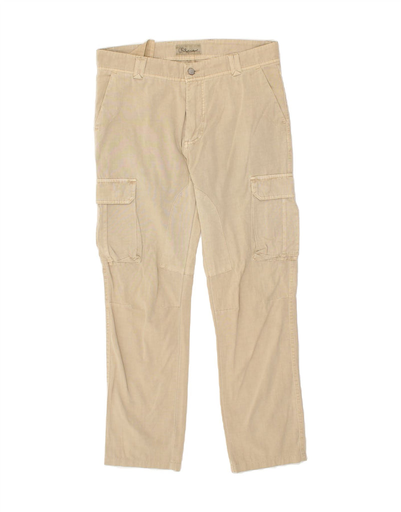 VINTAGE Mens Slim Cargo Trousers W34 L29  Beige Cotton Vintage Vintage and Second-Hand Vintage from Messina Hembry 