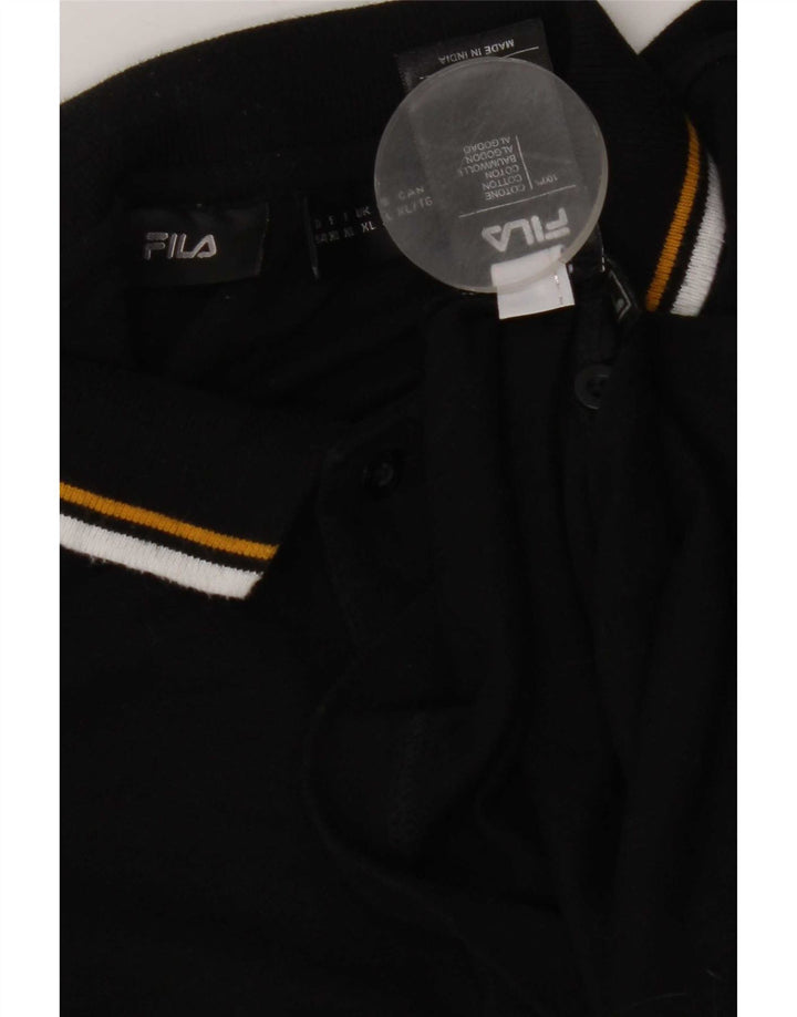 Fila Mens Polo Shirt XL Black Cotton