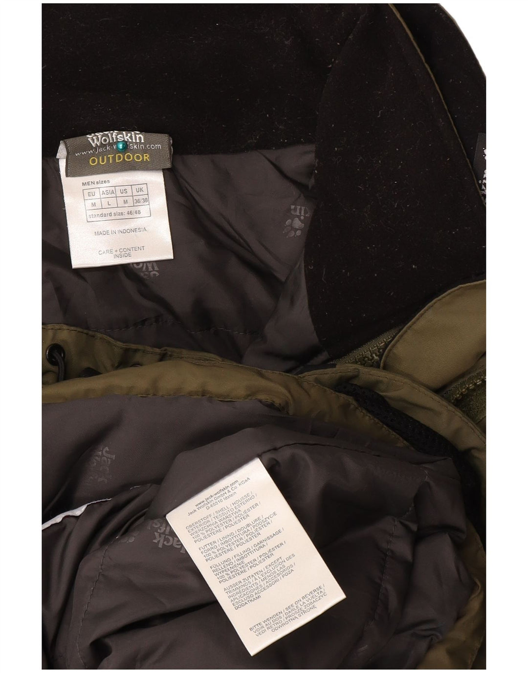 JACK WOLFSKIN Mens Windbreaker Jacket UK 36/38 Medium Khaki Colourblock