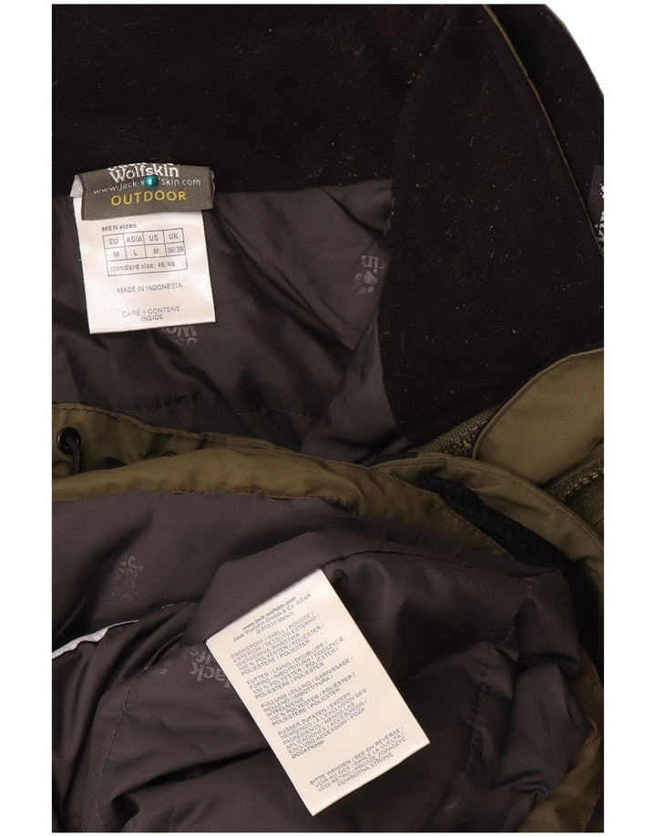 JACK WOLFSKIN Mens Windbreaker Jacket UK 36/38 Medium Khaki Colourblock