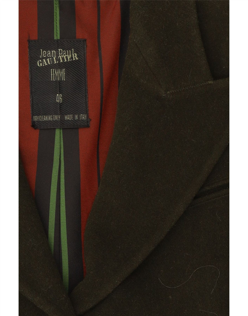 JEAN PAUL GAULTIER Womens 3 Button Blazer Jacket IT 46 Large Khaki Vintage Jean Paul Gaultier and Second-Hand Jean Paul Gaultier from Messina Hembry 