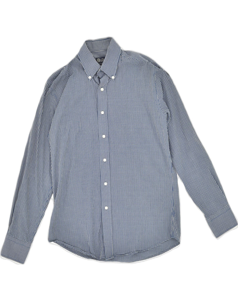 DACK'S Mens Slim Fit Shirt Small Blue Check Cotton | Vintage Dack's | Thrift | Second-Hand Dack's | Used Clothing | Messina Hembry 