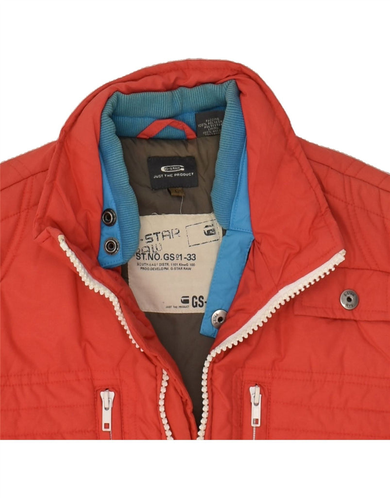 G-STAR Womens Padded Jacket UK 14 Large Red Colourblock Polyester | Vintage G-Star | Thrift | Second-Hand G-Star | Used Clothing | Messina Hembry 