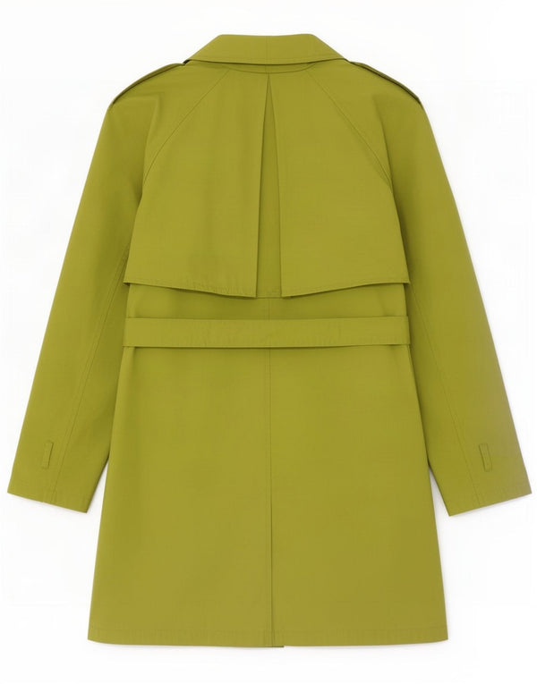 Vintage Womens Oversized Trench Coat UK 14 Medium Green Cotton