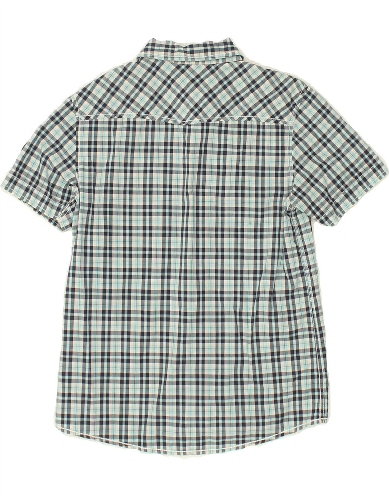 BENETTON Boys Short Sleeve Shirt 9-10 Years Blue Check | Vintage Benetton | Thrift | Second-Hand Benetton | Used Clothing | Messina Hembry 