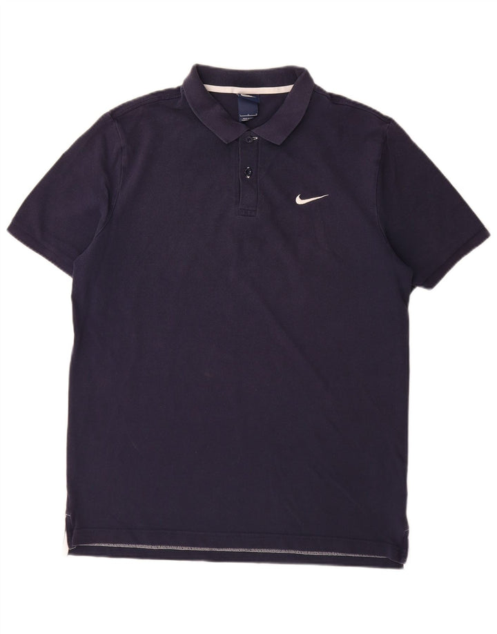 Nike Mens Polo Shirt Large Navy Blue Cotton