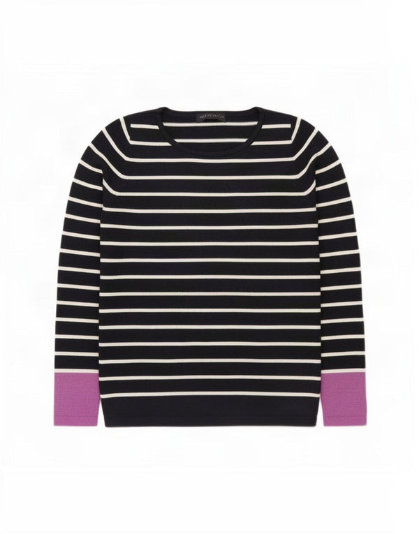 Marks & Spencer Womens Boat Neck Jumper Sweater UK 10 Small Navy Blue
