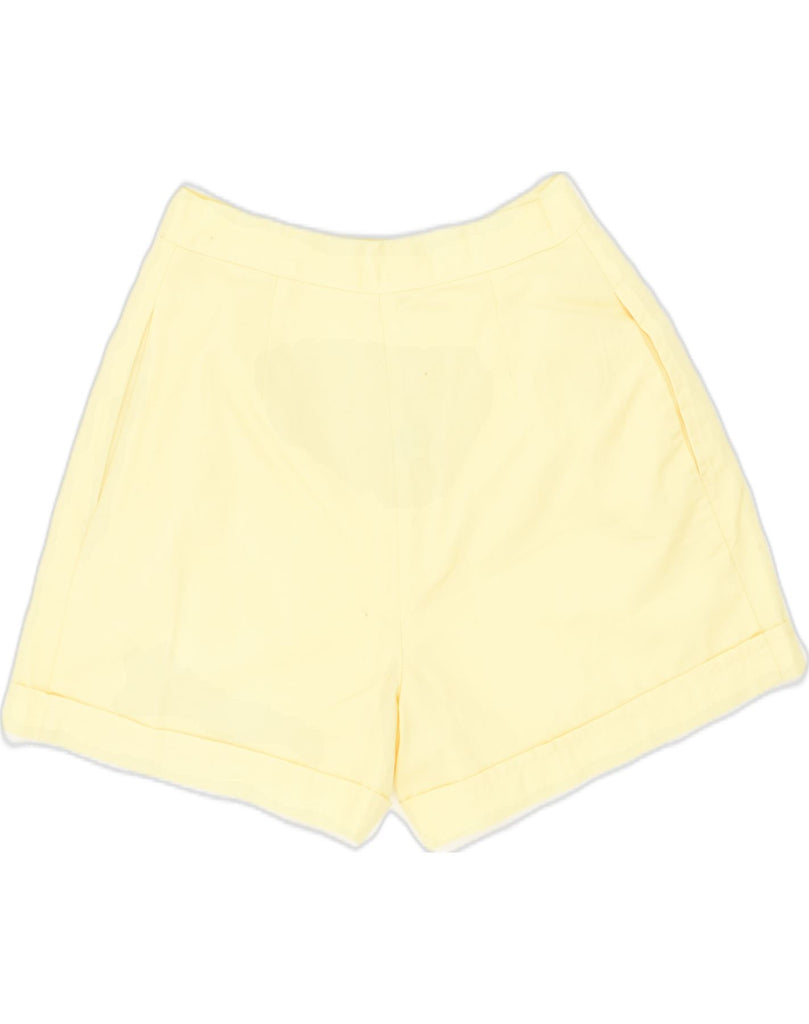 COSMOS Womens High Waist Casual Shorts UK 12 Medium W27 Yellow Cotton | Vintage Cosmos | Thrift | Second-Hand Cosmos | Used Clothing | Messina Hembry 