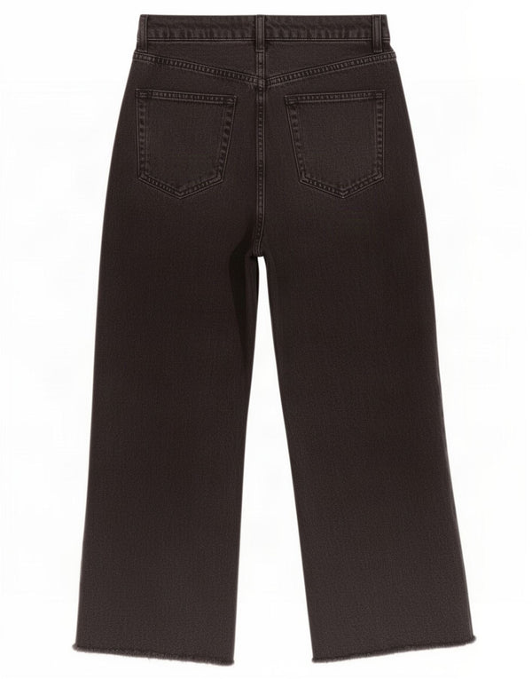 Topshop Womens Crop High Waist Wide Leg Jeans W26 L24 Grey