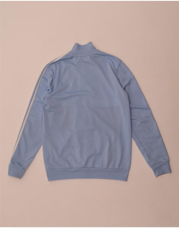 Adidas Boys Tracksuit Top Jacket 13-14 Years Blue Colourblock Polyester