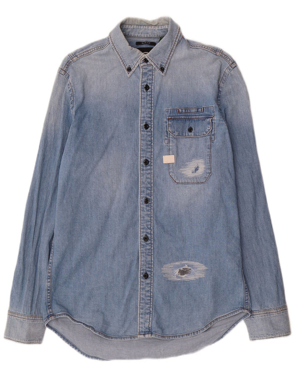 G-Star Mens Slim Fit Denim Shirt Medium Blue Cotton