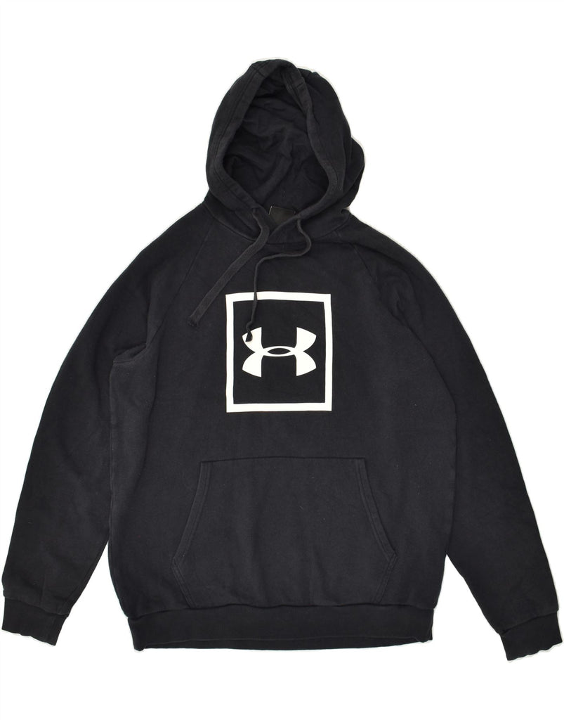 UNDER ARMOUR Mens Graphic Hoodie Jumper Large Black Cotton | Vintage Under Armour | Thrift | Second-Hand Under Armour | Used Clothing | Messina Hembry 