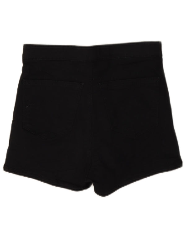 Topshop Womens Joni Denim Shorts UK 12 Medium W28 Black Cotton